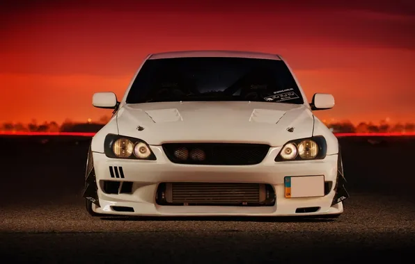 Car, white, Toyota, tuning, auto wallpapers, тойота, altezza
