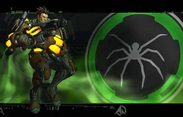 Spider, fire, battlefield, flame, girl, gun, game, robot