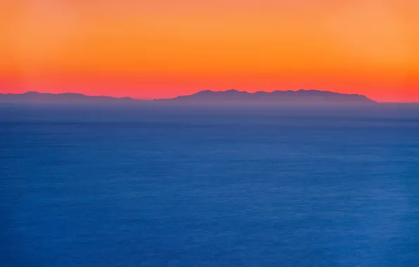 Twilight, sea, ocean, sunset, seascape, island, dusk