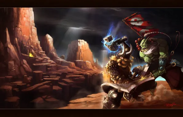 Дуэль, орк, warcraft, дварф, samwise