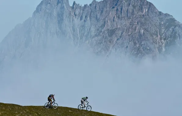Картинка спорт, Альпы, велосипедисты