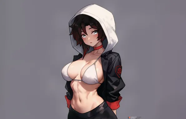 Картинка cleavage, short hair, big boobs, dark hair, sideboob, belly button, white bikini, looking at viewer