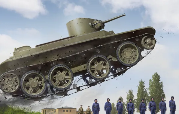 СССР, Танк, Бронетехника, БТ-2, Лёгкий танк