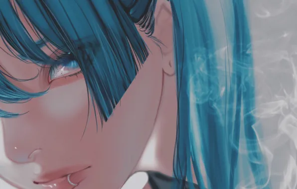 Девушка, дым, Hatsune Miku, Vocaloid