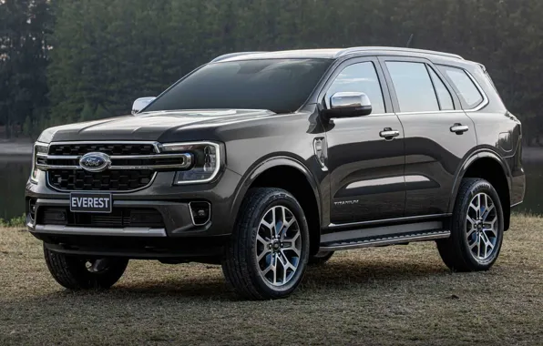 Картинка трава, пруд, Форд, экстерьер, леревья, Ford Everest