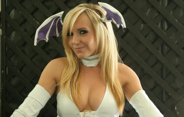 Девушки, sexy, Morrigan, няшка, Darkstalkers, Jessica Nigri, White suit