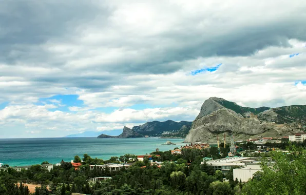 Море, Горы, Пейзаж, Крым, Судак