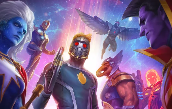 Nova, Ghost rider, Starlord, Marvel Future Fight, X-force, Future fight