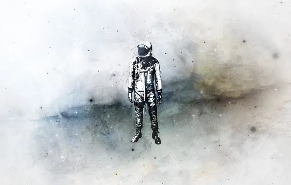 Картинка минимализм, космонавт, скафандр