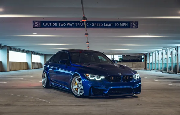 BMW, Blue, Parking