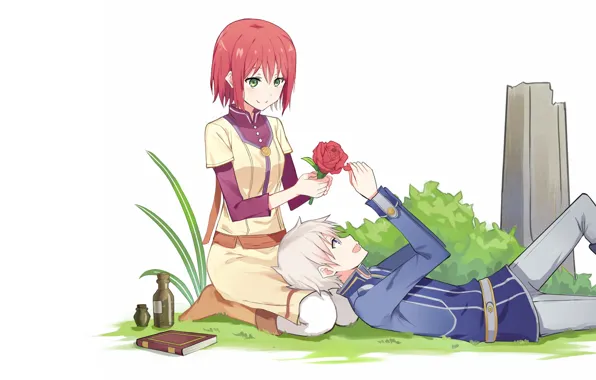 Романтика, аниме, пара, двое, Akagami no Shirayukihime