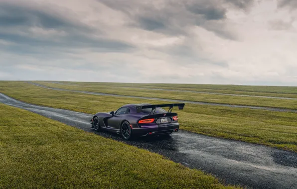 Dodge, Viper, road, field