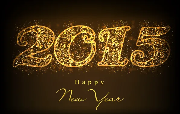 Картинка золото, golden, New Year, Happy, С Новым Годом, 2015