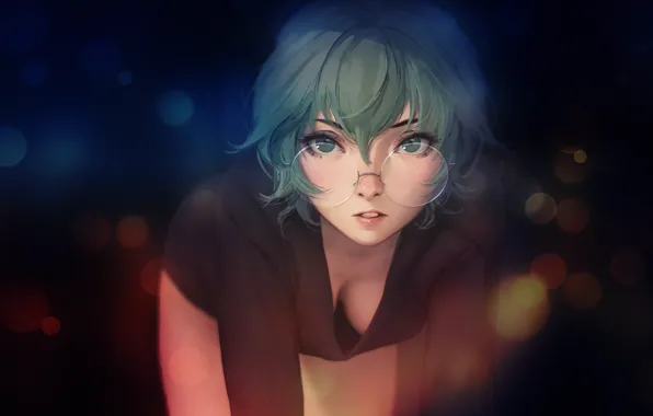 Девушка, Взгляд, Очки, Лицо, Girl, Глаза, Арт, Beautiful