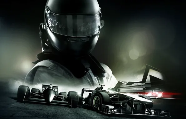 Машина, трасса, шлем, трек, гонщик, болиды, Codemasters Racing Studios, F1 2013