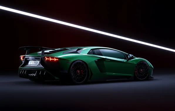 Авто, Lamborghini, Зеленый, Машина, Lamborghini Aventador, Рендеринг, Transport & Vehicles, by Praveen V. S