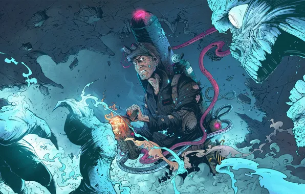 Демон, Fantasy, Ghost, Art, Призрак, Ghostbusters, Tonton Revolver, by Tonton Revolver