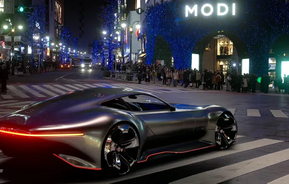 Картинка Concept, Авто, Черный, Игра, Япония, Машина, Mercedes, Benz