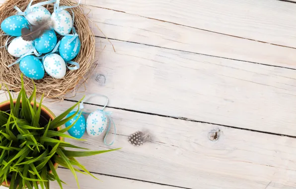 Трава, весна, Пасха, корзинка, wood, spring, Easter, eggs