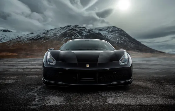 Картинка Феррари, GTB, BLACK, 488, FERRARI, FERRARI 488 GTB