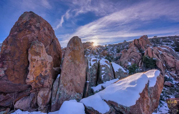 Картинка камни, скалы, вечер, Arizona, Prescott, Granite Dells