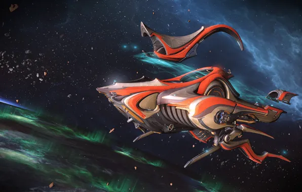 Космос, космический корабль, Warframe, космолёт