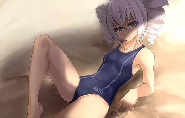 Girl, sexy, beach, legs, anime, beautiful, short hair, pretty