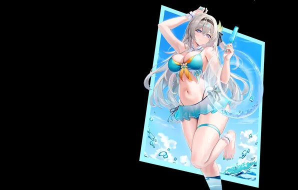 Kawaii, girl, hot, sexy, wet, sky, boobs, anime