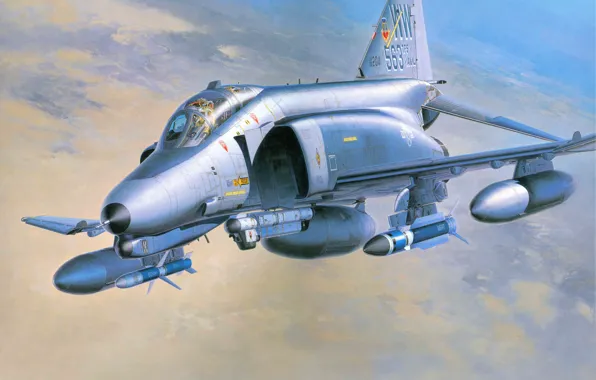 Картинка самолет, истребитель, ВВС, F-4, поколения, многоцелевой, поддержки, перехватчик