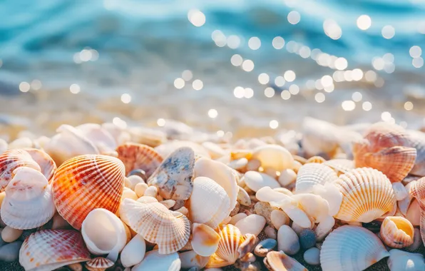 Песок, море, пляж, звезда, ракушки, beach, sea, sand