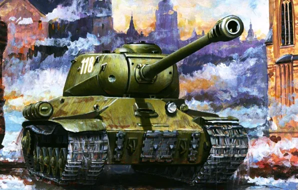 Картинка война, танк, ис-2, боевая техника