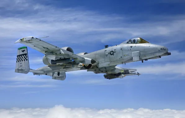 Картинка USAF, ВВС США, Пилот, Штурмовик, Fairchild-Republic A-10 Thunderbolt II, Кокпит, Warthog, AGM-65 Maverick