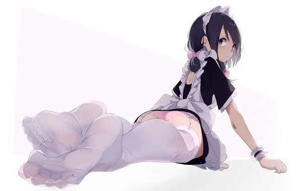 Girl, sexy, lingerie, ass, pantsu, panties, thighhighs, dress