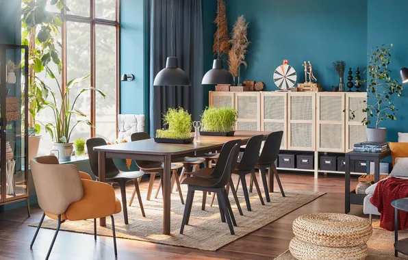 Дизайн, стиль, комната, интерьер, столовая, ИКЕА, IKEA idea decor, ИКЕА декор