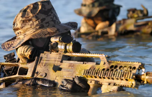 Картинка вода, оружие, бойцы, Bundeswehr, Kommando