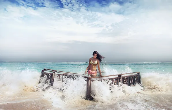 Waves, beach, sea, tide, surfs up