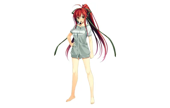 Girl, sexy, long hair, dress, anime, beautiful, pretty, redhead