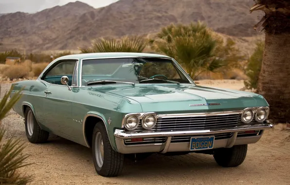 Картинка Chevrolet, Шевроле, классика, 1965, Coupe, передок, Импала, Impala