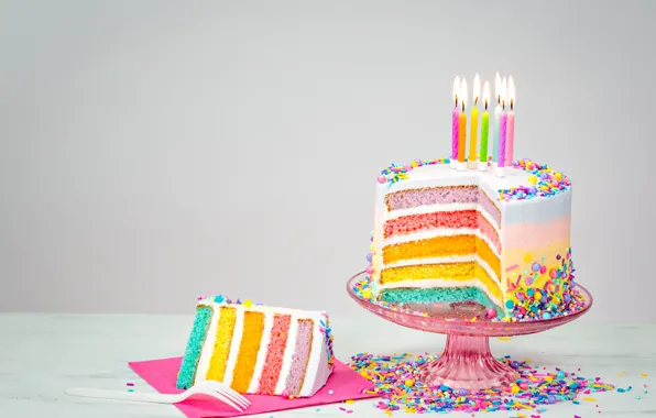 День рождения, colorful, торт, cake, Happy Birthday, celebration, candles, decoration