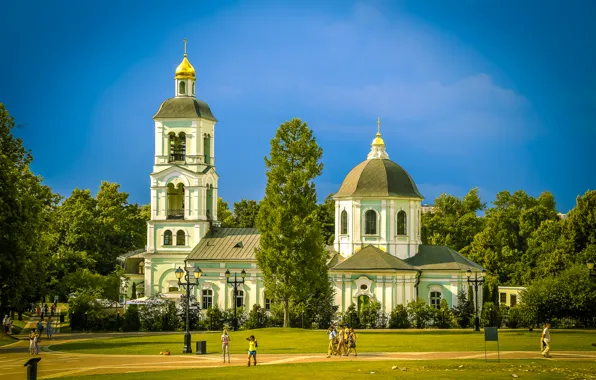 Картинка лето, парк, церковь, царицино