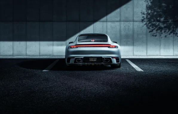 911, Porsche, вид сзади, Carrera, TechArt, 992, 2019