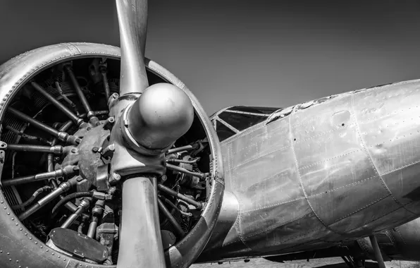 Картинка metal, plane, engine, propeller