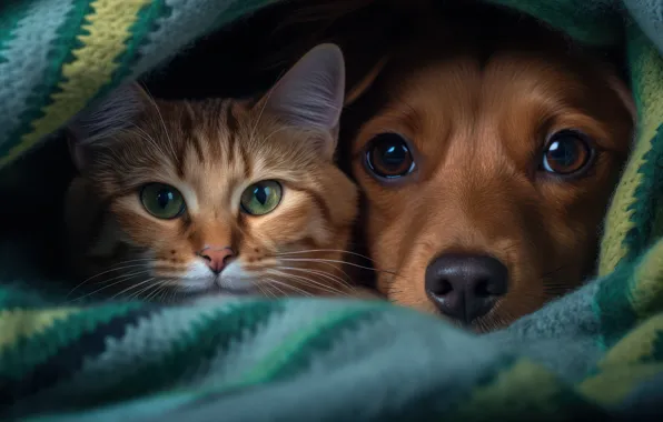 Кошка, кот, взгляд, поза, уют, тепло, вместе, портрет