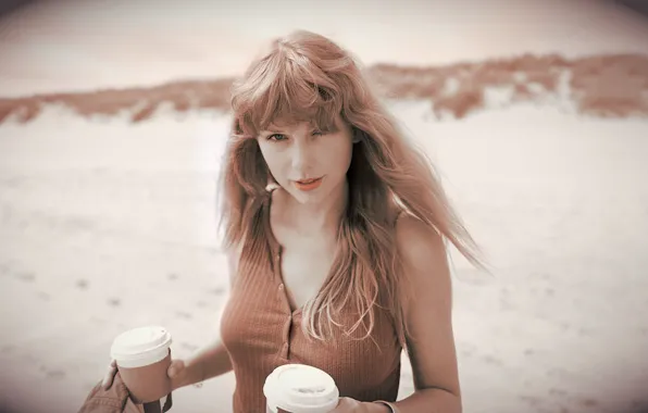 Wallpaper, taylor swift, beach, 2021, floklore