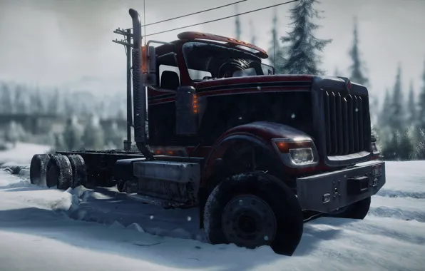 HDR, Alaska, Wood, Winter, Snow, Truck, Game, Cold