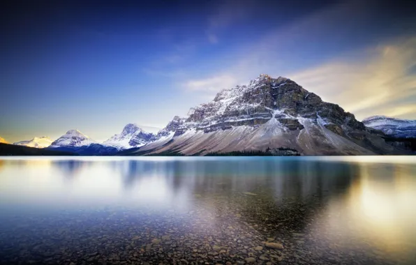 Картинка небо, облака, горы, озеро