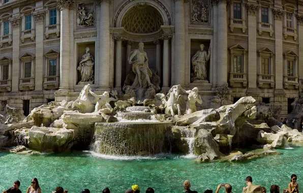 Рим, Италия, панорама, фонтан Треви