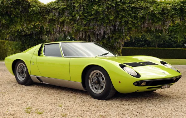 Цвет, Авто, Lamborghini, Ретро, Зеленый, Машина, Ресницы, Фары