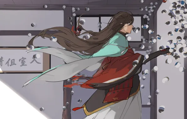 Аниме, арт, парень, Touken Ranbu, Танец мечей