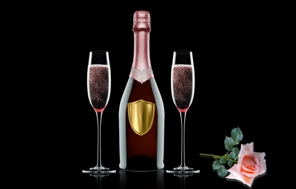 Still life, celebration, champagne, champagne glass